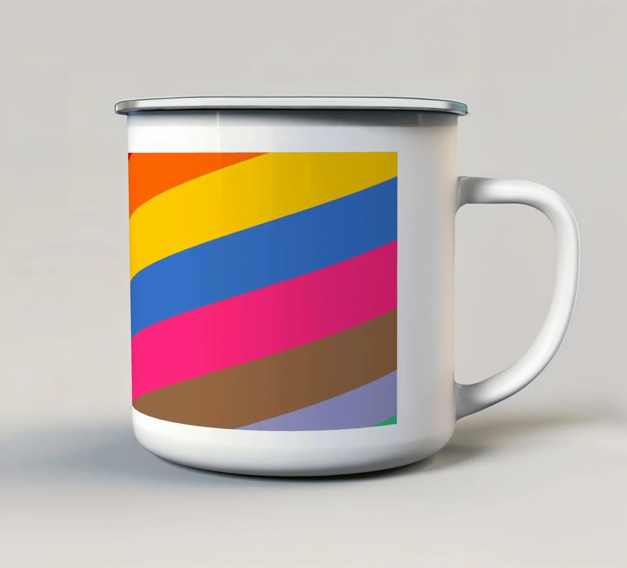 Retro slides pattern enamel mug by baobabprintstore