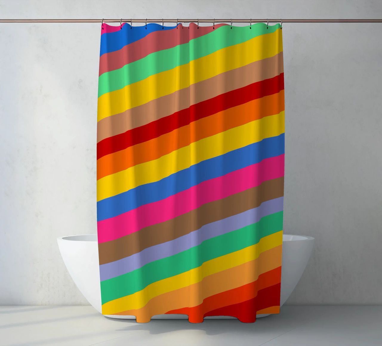 Retro slides pattern tenda da doccia da baobabprintstore