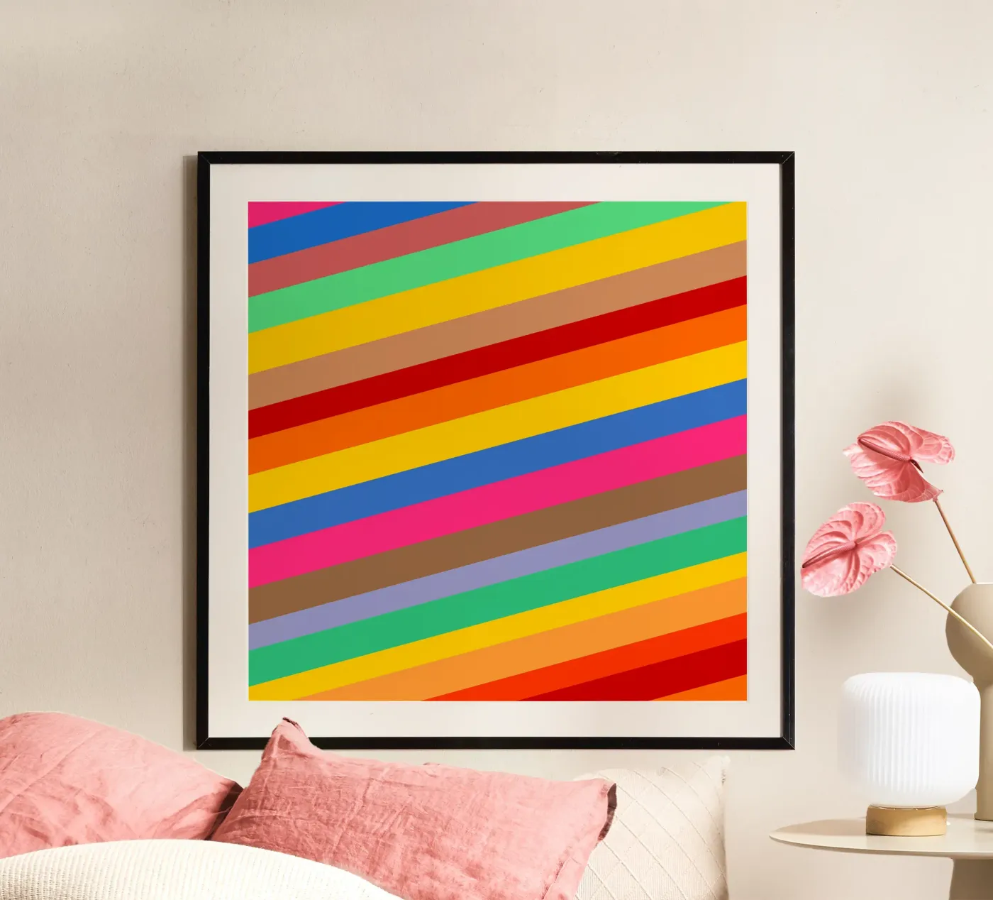 Retro slides pattern poster van baobabprintstore