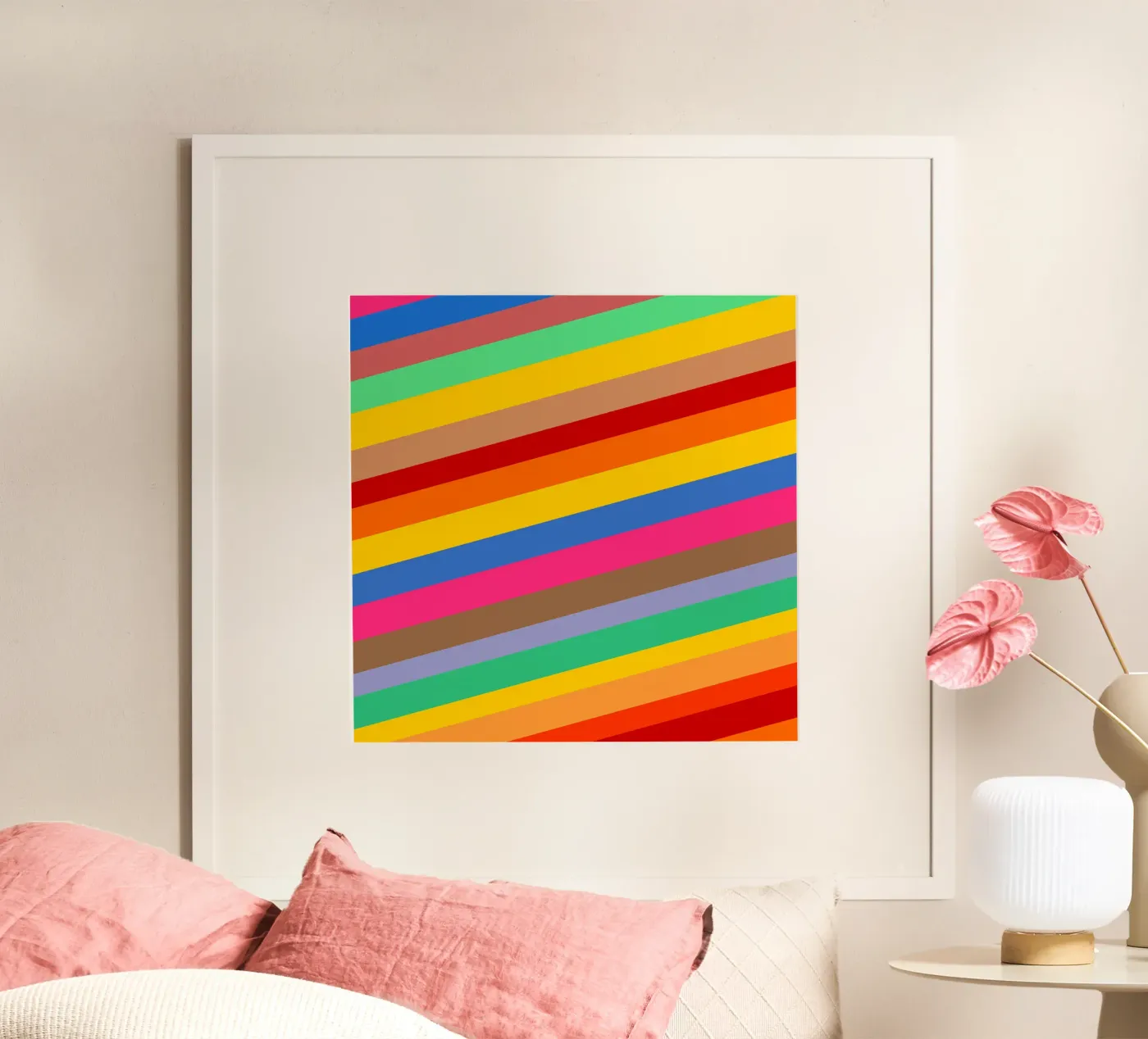 Retro slides pattern poster van baobabprintstore