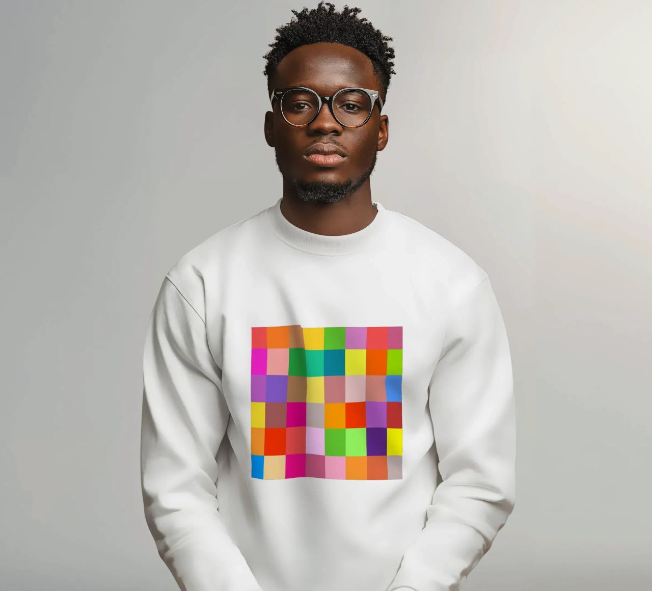 Colorful retro squares pattern felpa da baobabprintstore