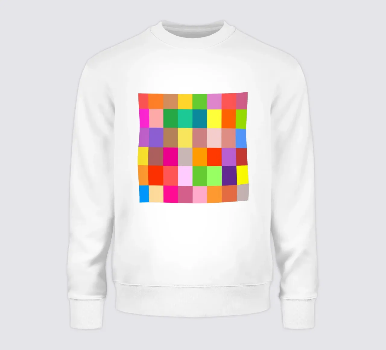 Colorful retro squares pattern sweatshirt van baobabprintstore