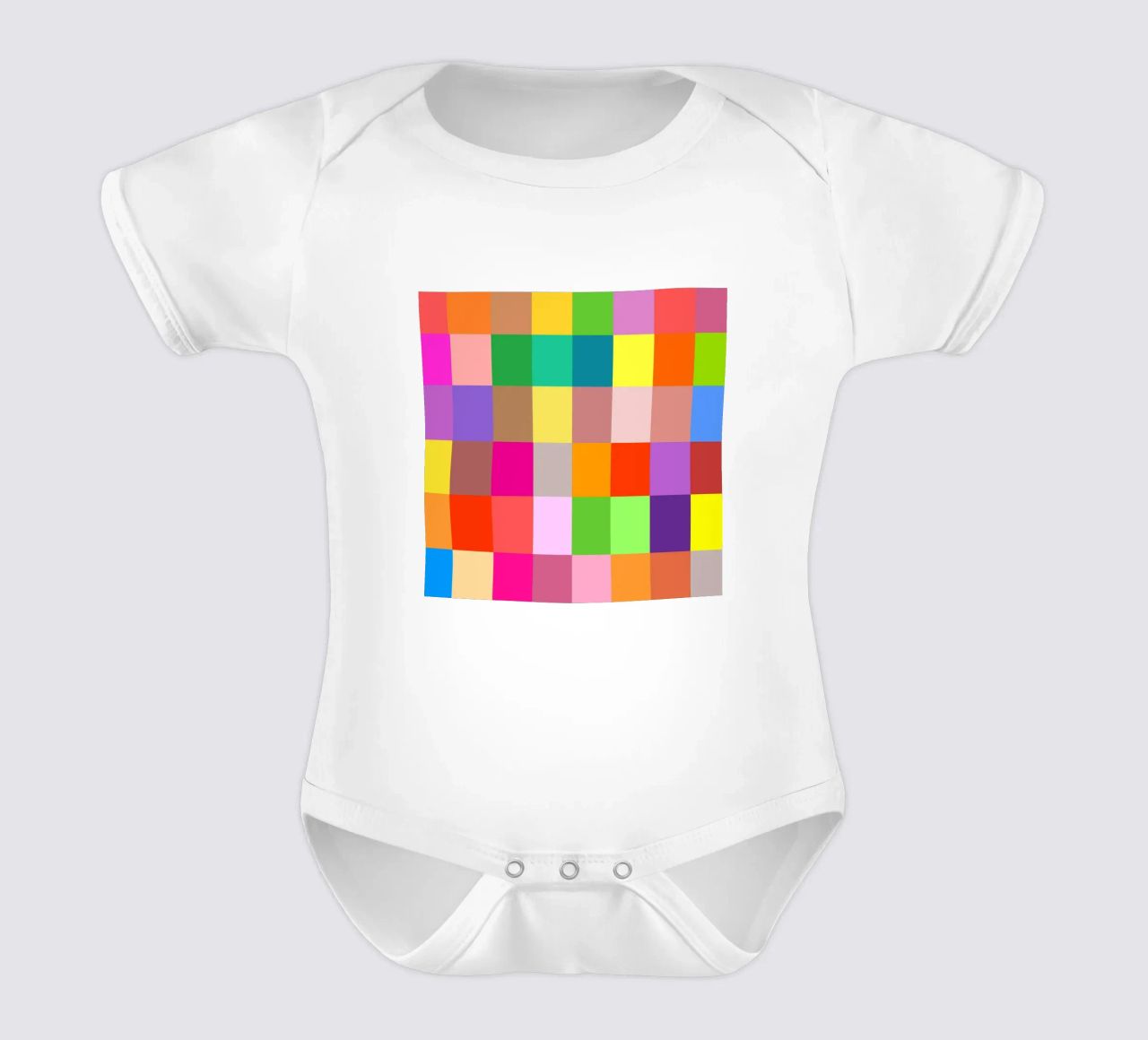 Colorful retro squares pattern body neonato maniche corte da baobabprintstore