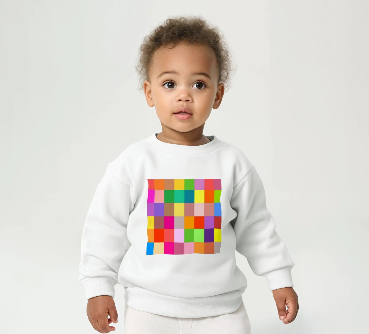 Colorful retro squares pattern felpa neonato da baobabprintstore