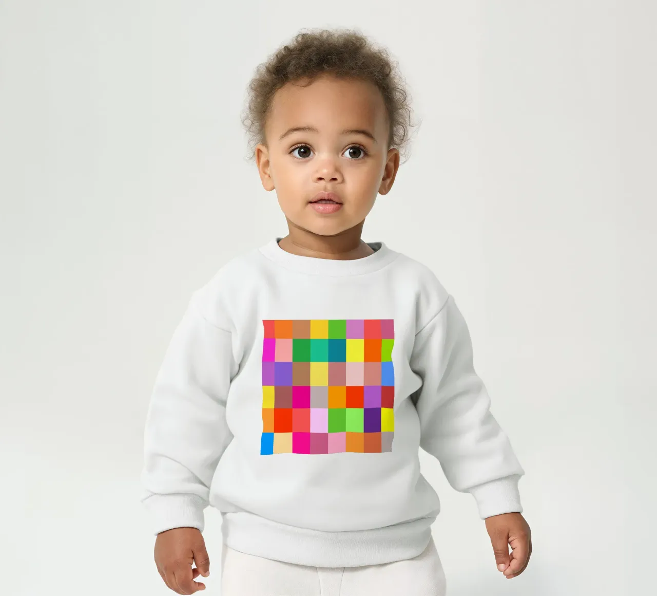 Colorful retro squares pattern felpa neonato da baobabprintstore