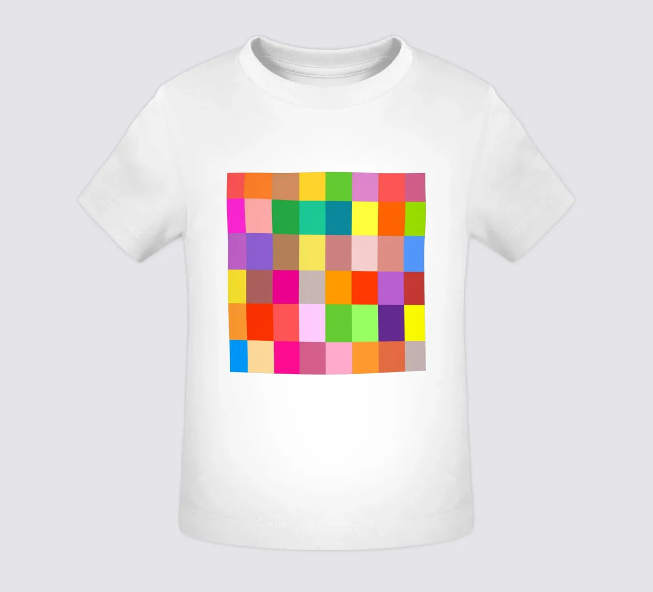 Colorful retro squares pattern baby t-shirt van baobabprintstore