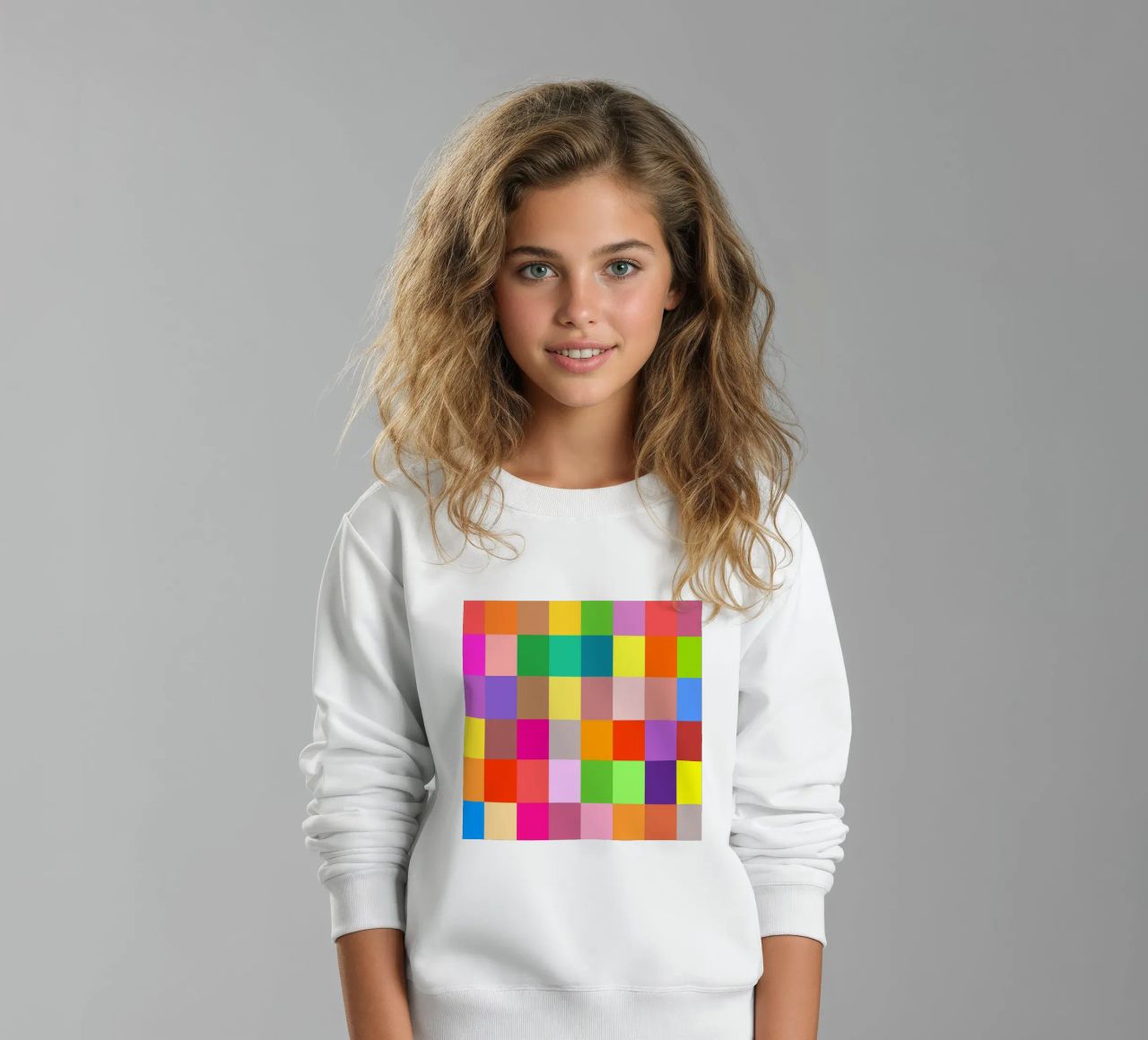 Colorful retro squares pattern felpa bambino da baobabprintstore