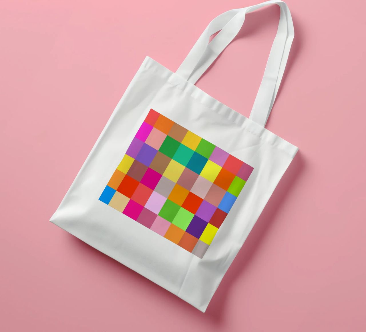 Colorful retro squares pattern borsa in juta da baobabprintstore