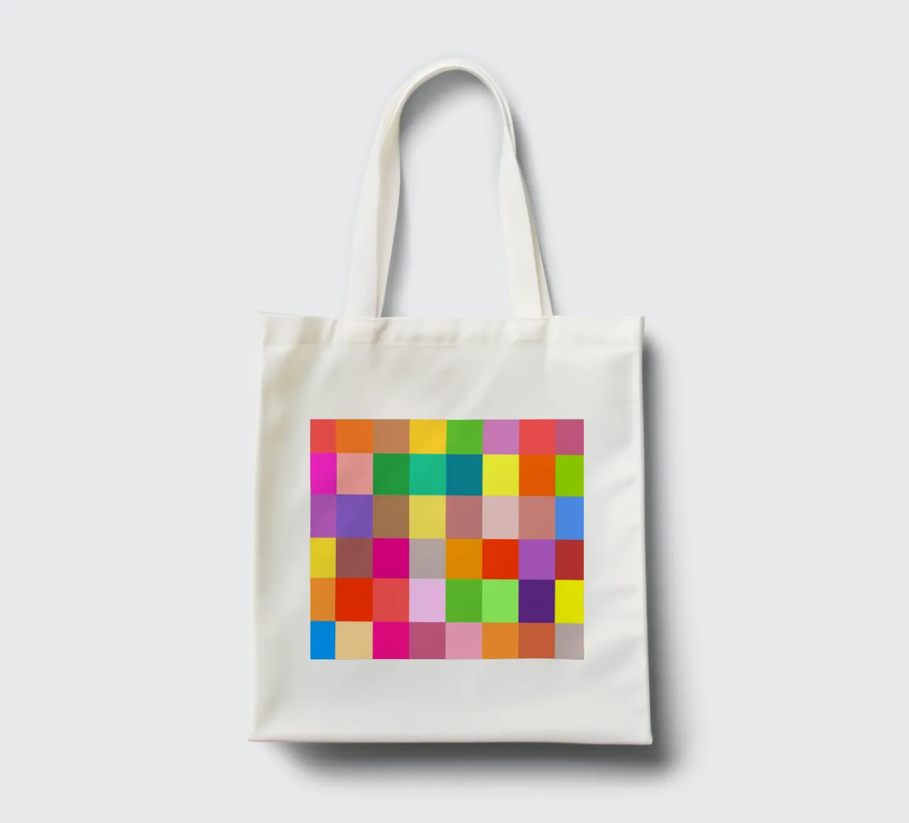 Colorful retro squares pattern borsa in juta da baobabprintstore