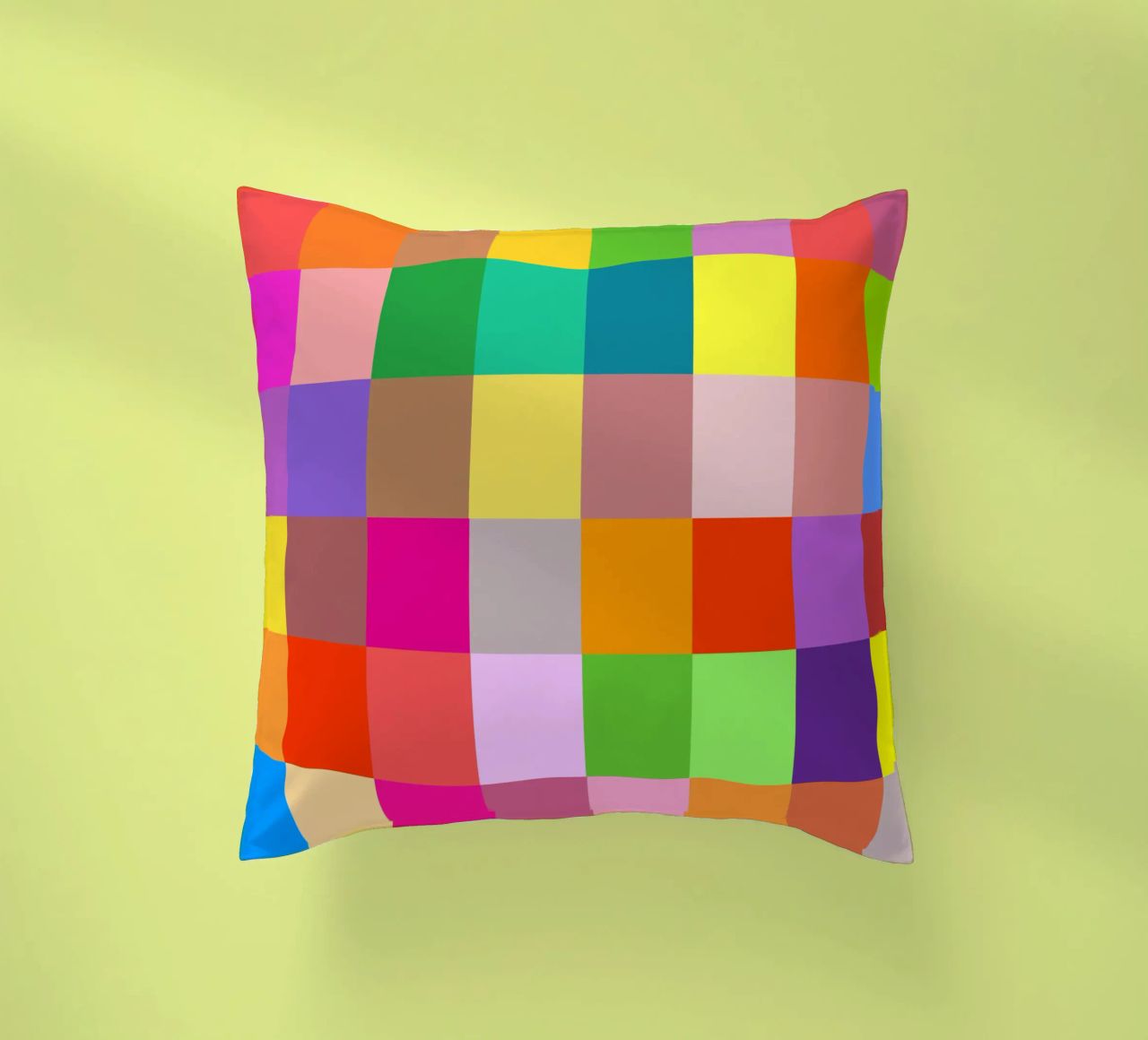 Colorful retro squares pattern cuscino da baobabprintstore