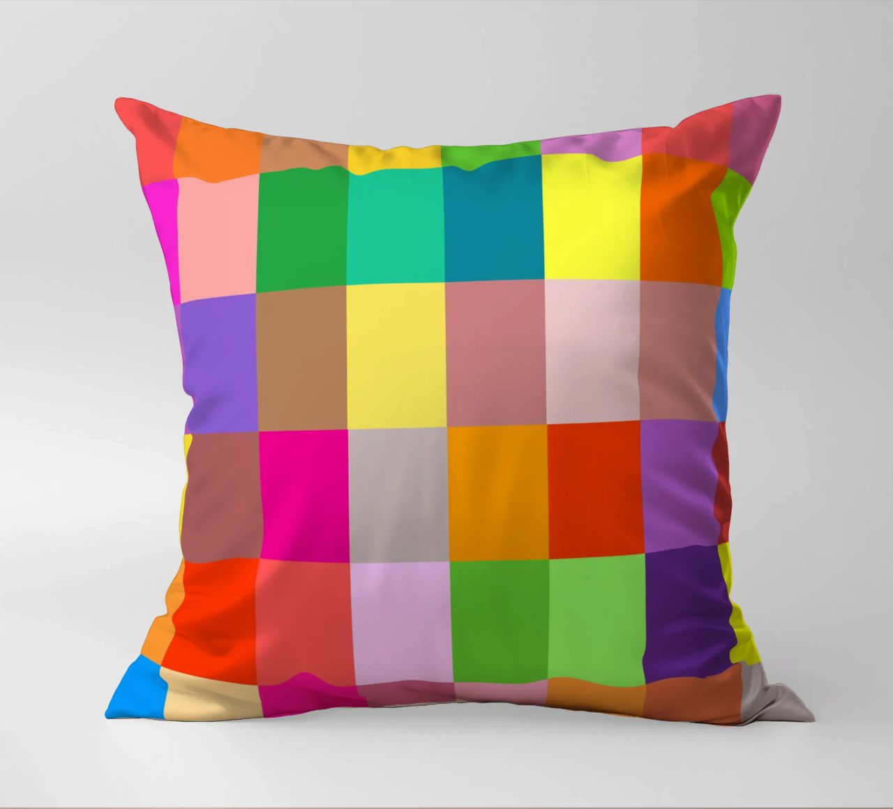 Colorful retro squares pattern cuscino da baobabprintstore