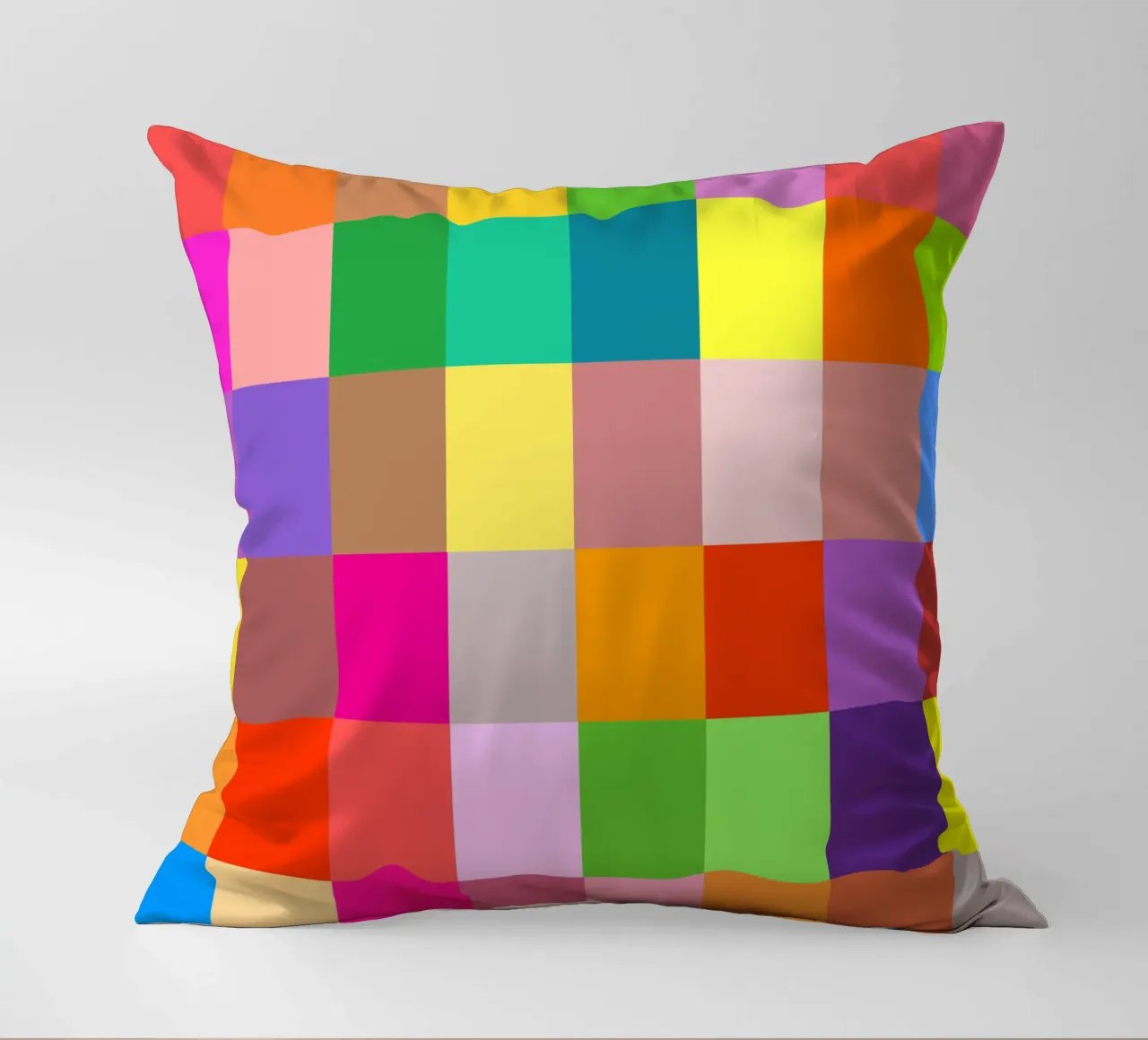 Colorful retro squares pattern cuscino da baobabprintstore