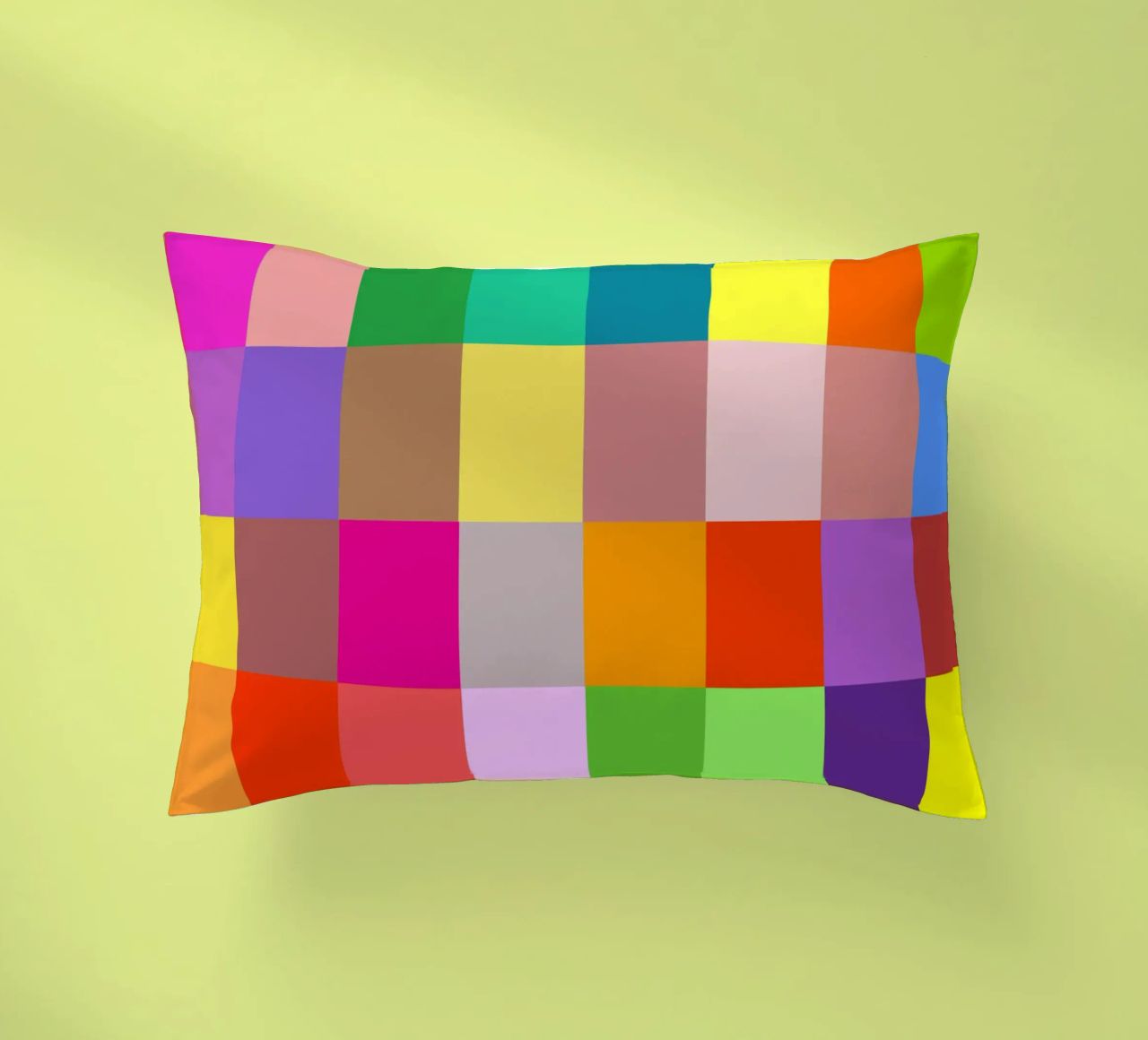 Colorful retro squares pattern cuscino da baobabprintstore