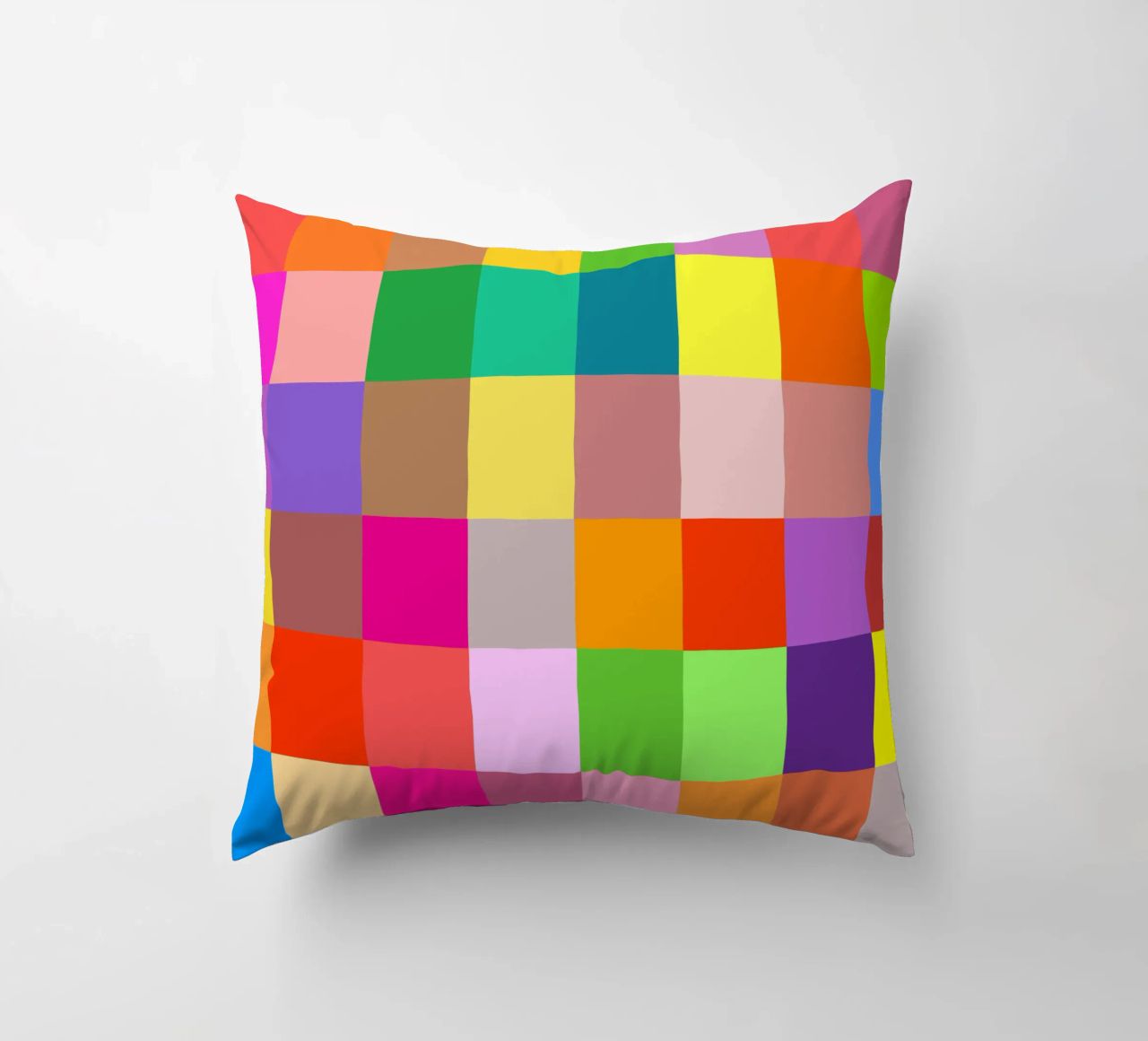 Colorful retro squares pattern cuscino da baobabprintstore