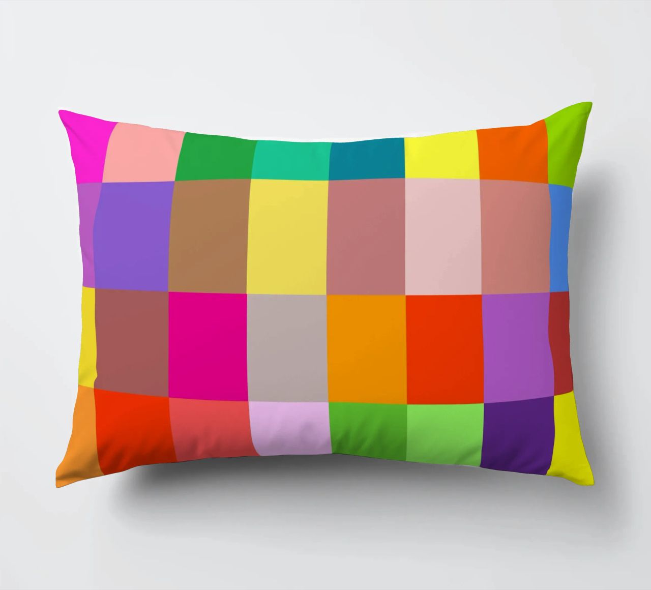 Colorful retro squares pattern cuscino da baobabprintstore