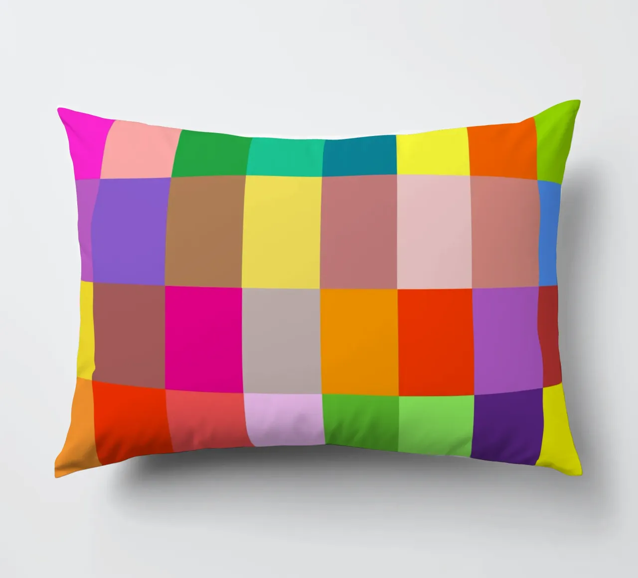 Colorful retro squares pattern cuscino da baobabprintstore