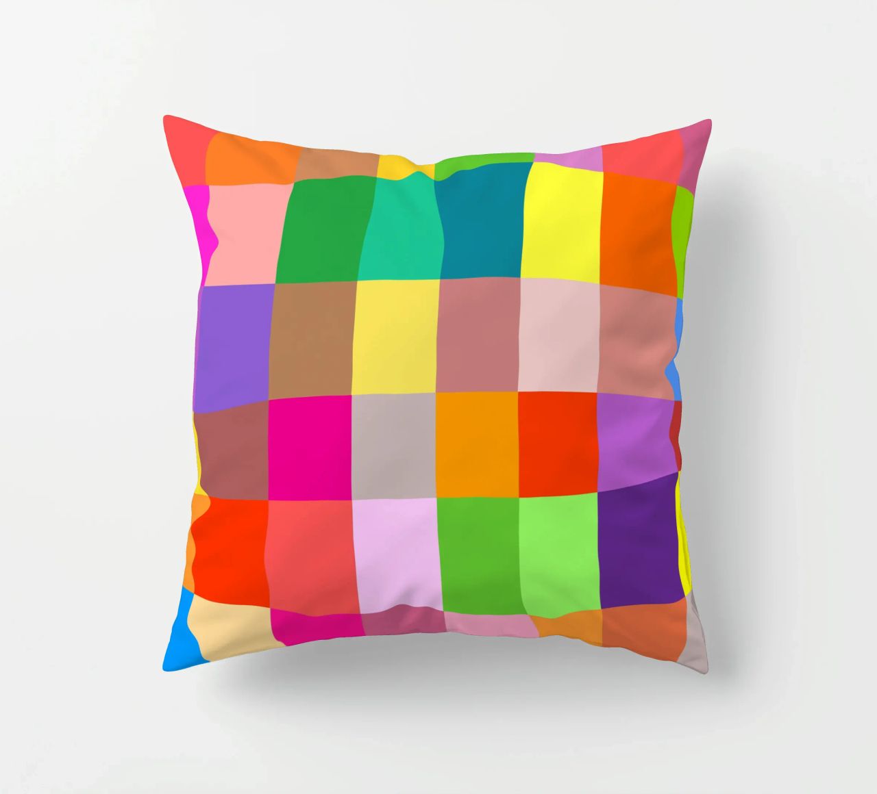 Colorful retro squares pattern cuscino da baobabprintstore