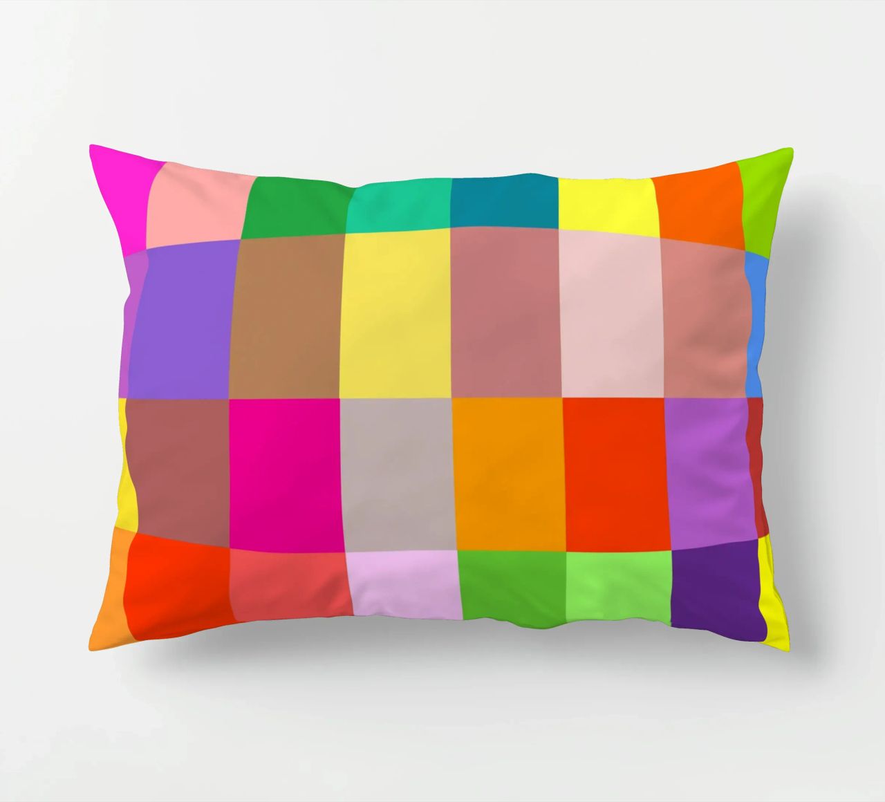 Colorful retro squares pattern cuscino da baobabprintstore