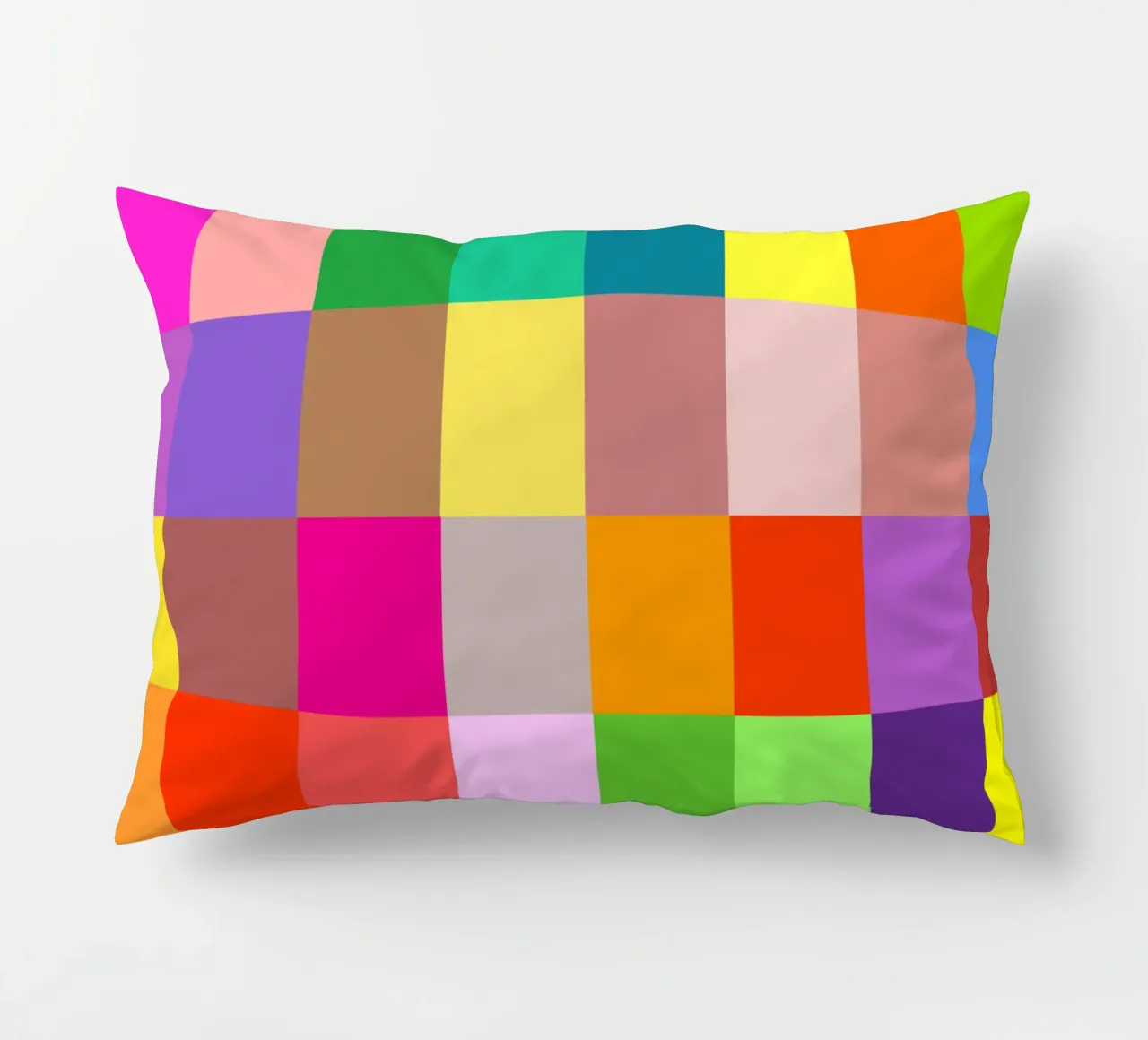 Colorful retro squares pattern cuscino da baobabprintstore