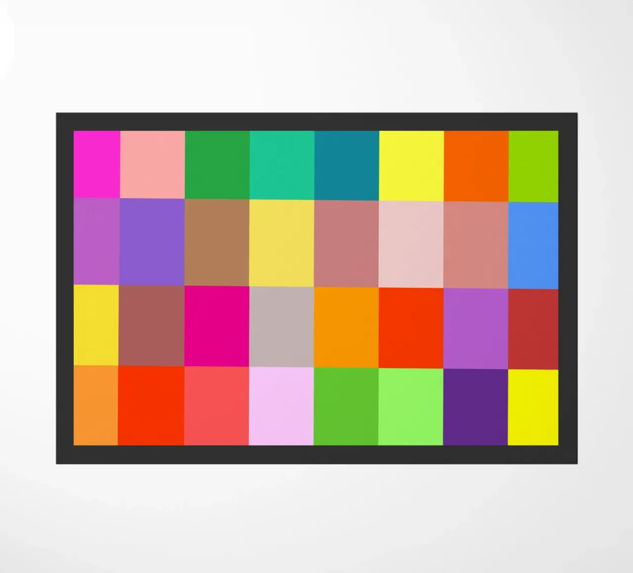 Colorful retro squares pattern paillasson de baobabprintstore