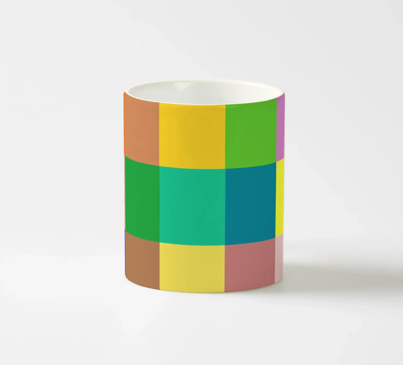 Colorful retro squares pattern taza de cerámica de baobabprintstore