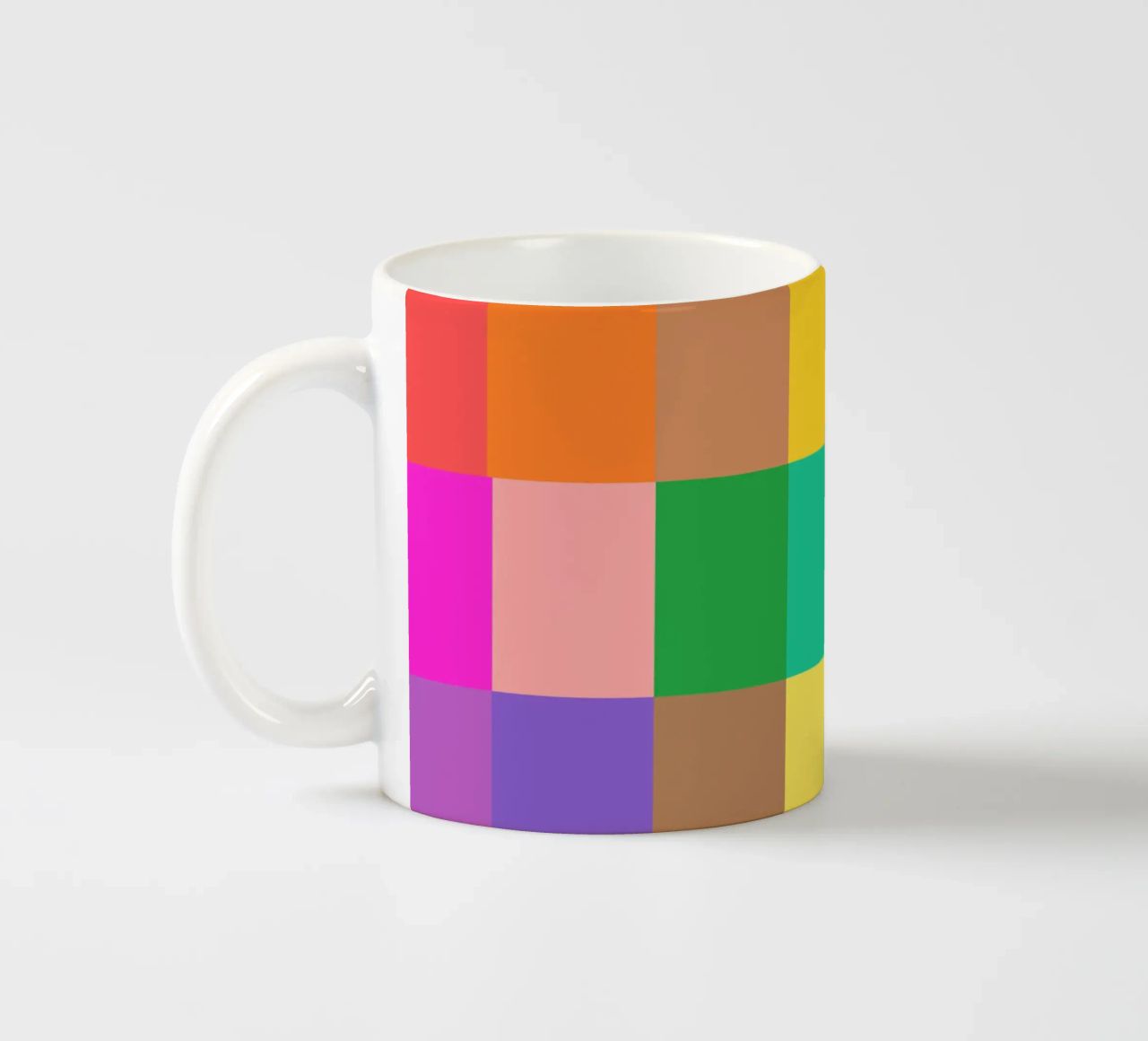 Colorful retro squares pattern tazza in ceramica da baobabprintstore