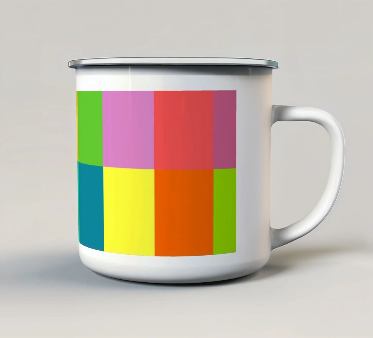 Colorful retro squares pattern tazza in smalto da baobabprintstore
