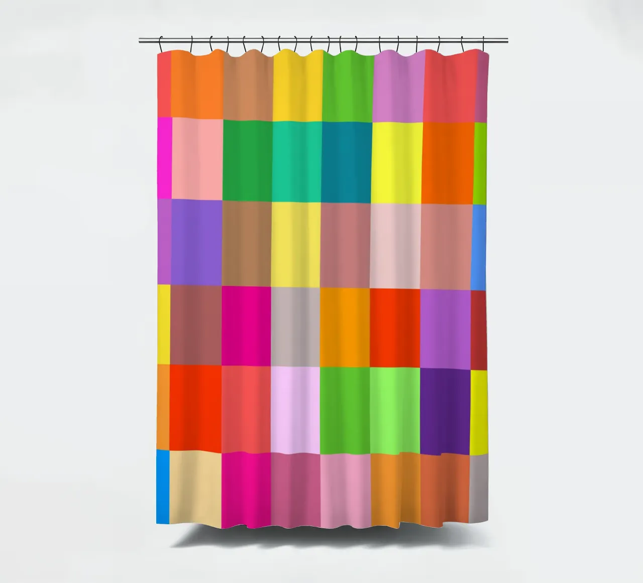 Colorful retro squares pattern tenda da doccia da baobabprintstore