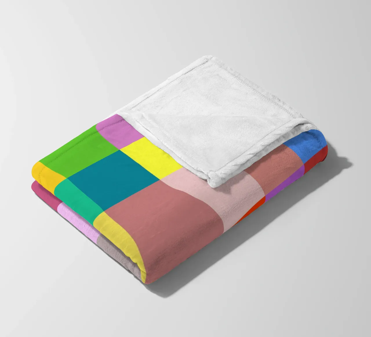 Colorful retro squares pattern coperta in pile da baobabprintstore