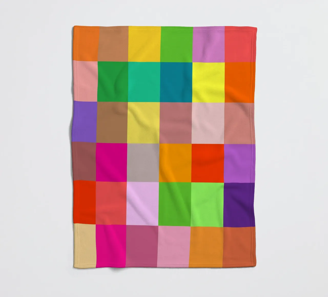 Colorful retro squares pattern fleecedeken van baobabprintstore