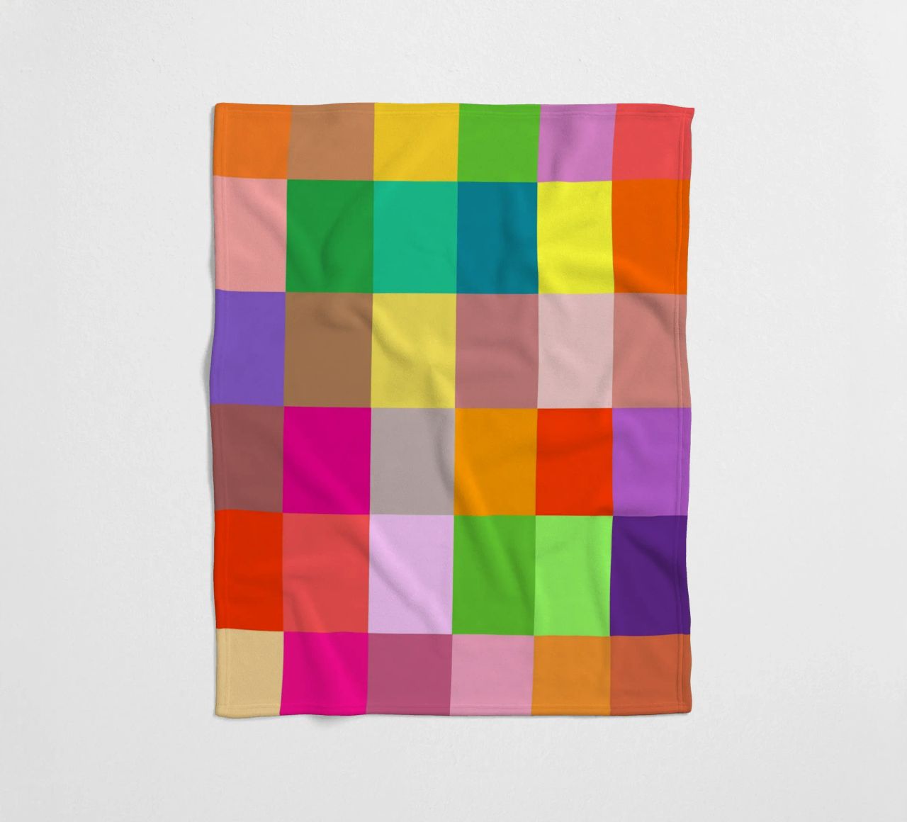 Colorful retro squares pattern coperta in pile da baobabprintstore