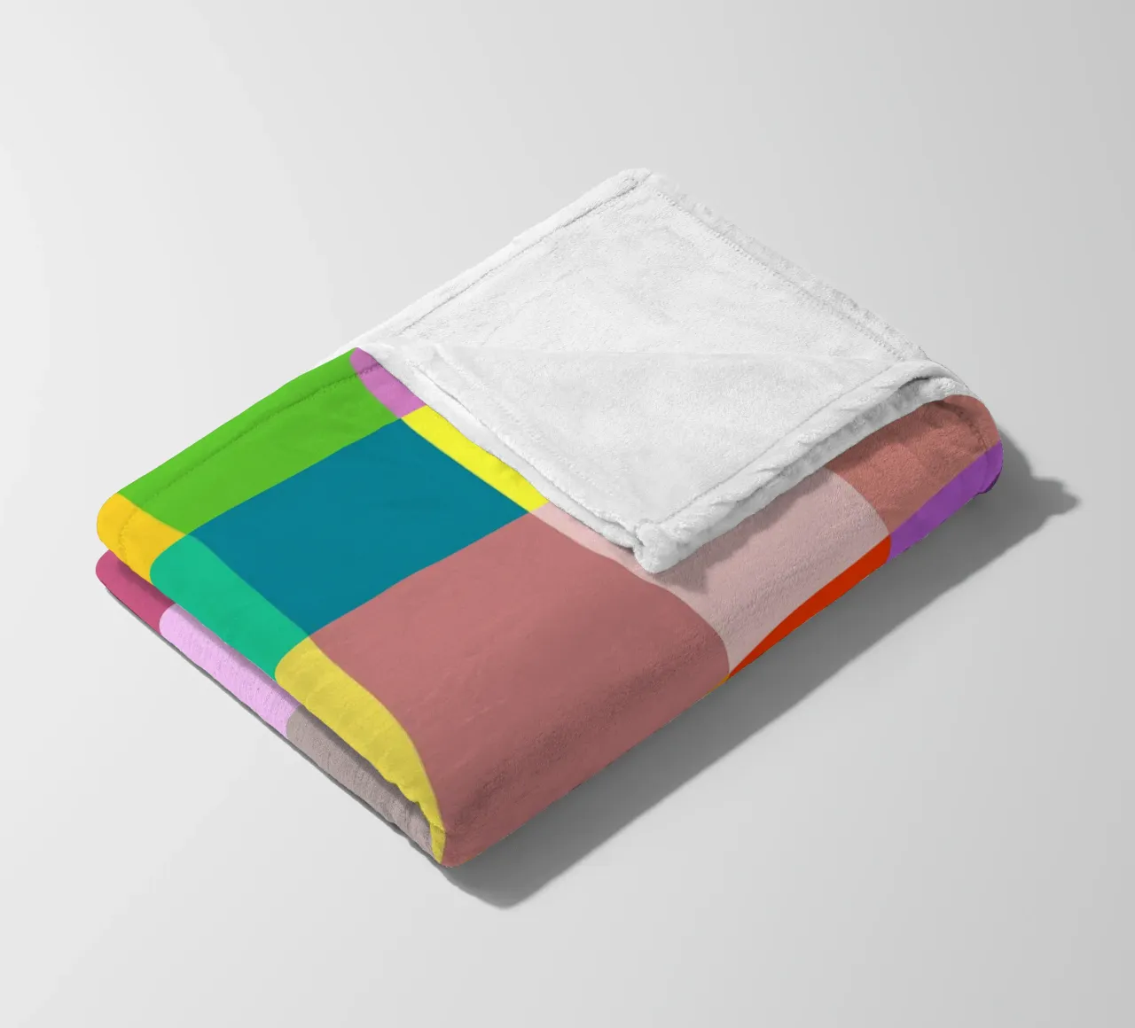 Colorful retro squares pattern coperta in pile da baobabprintstore