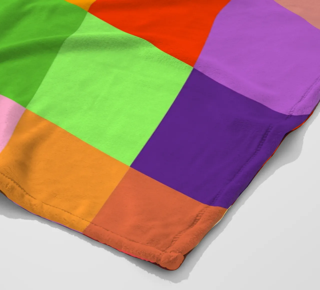 Colorful retro squares pattern coperta in pile da baobabprintstore