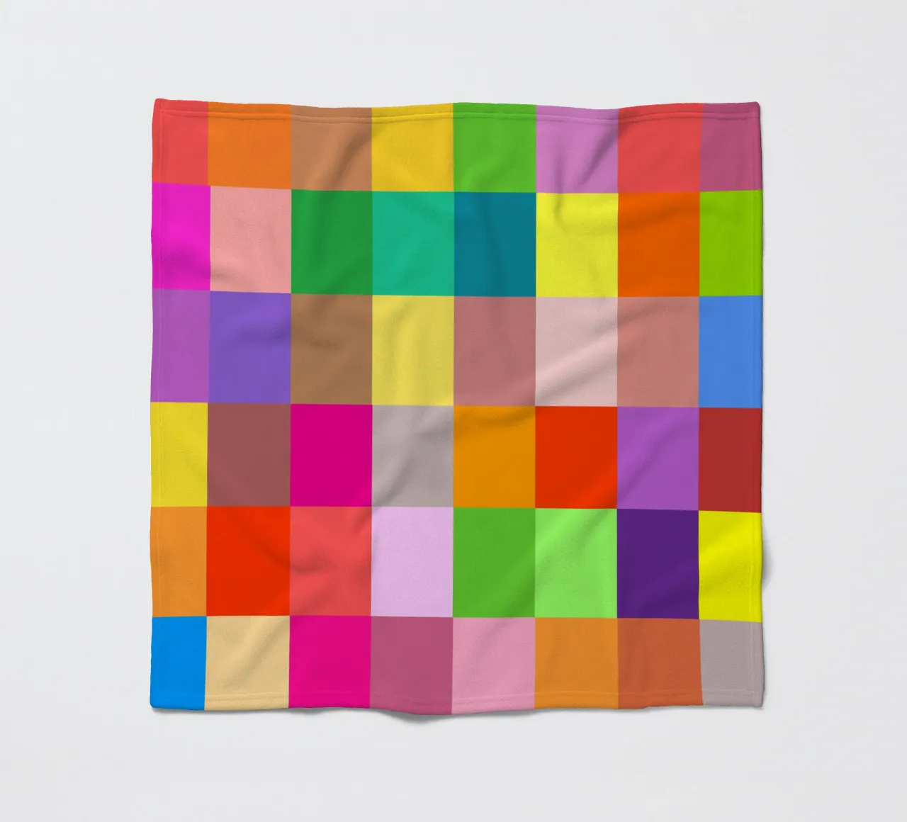 Colorful retro squares pattern fleecedeken van baobabprintstore