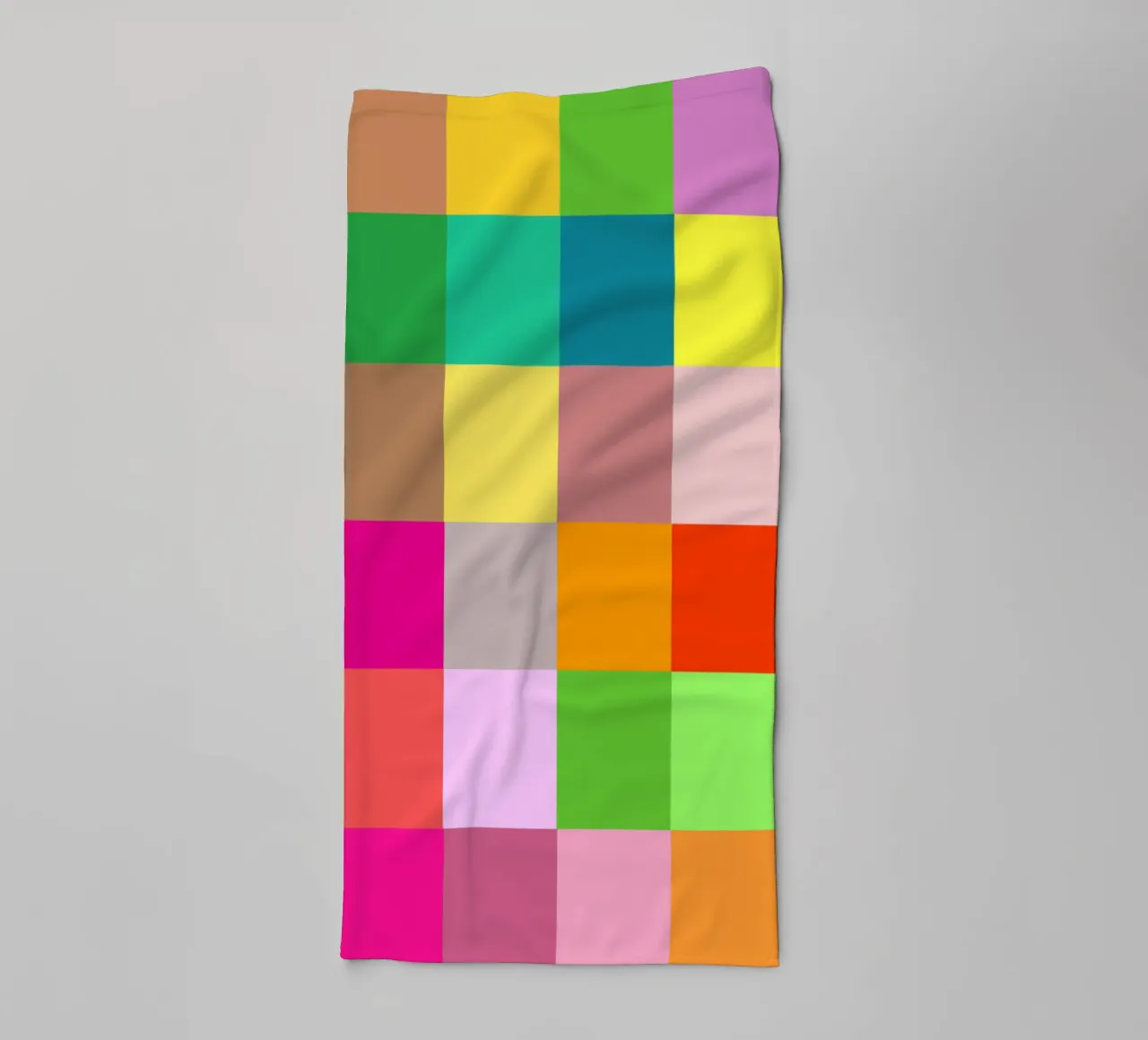 Colorful retro squares pattern towel by baobabprintstore