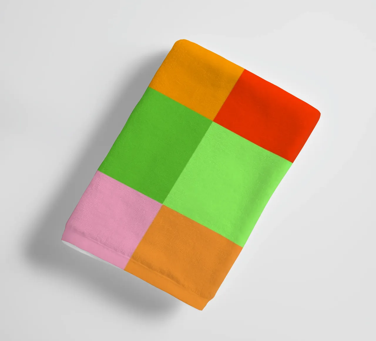 Colorful retro squares pattern towel by baobabprintstore