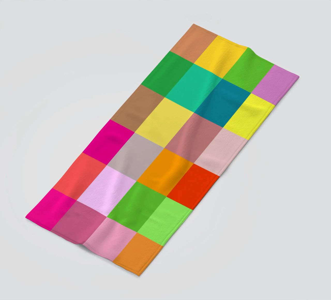 Colorful retro squares pattern telo mare da baobabprintstore