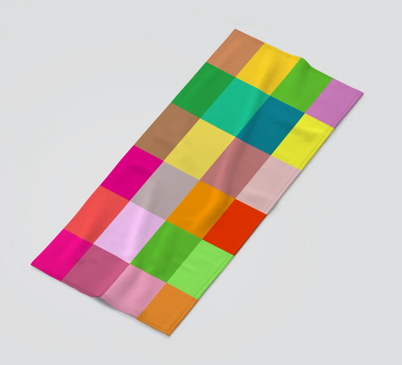 Colorful retro squares pattern telo mare da baobabprintstore
