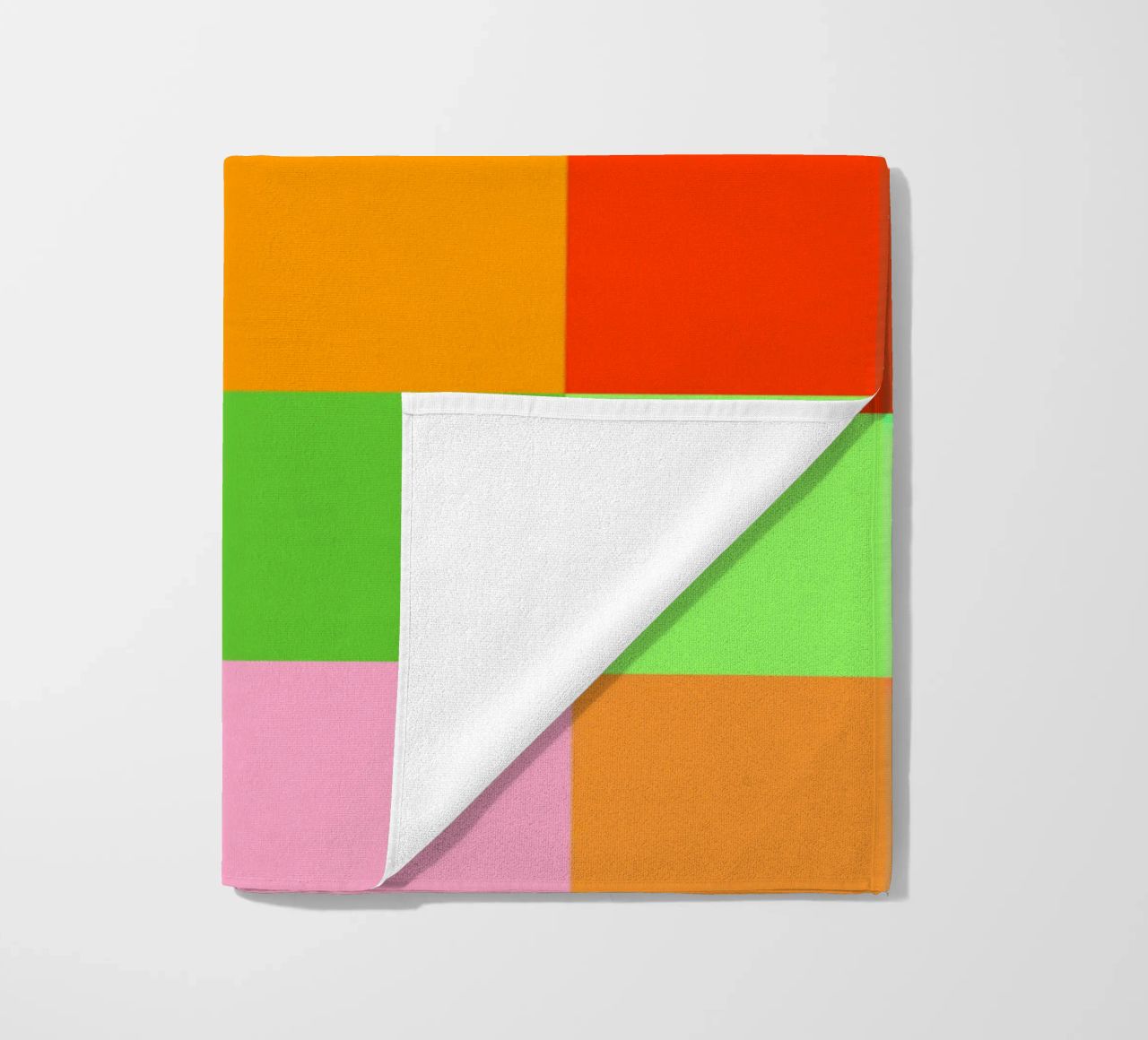 Colorful retro squares pattern telo mare da baobabprintstore