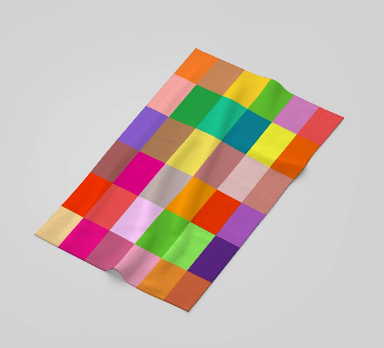 Colorful retro squares pattern serviette de plage de baobabprintstore
