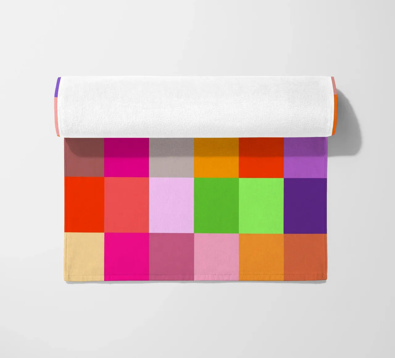 Colorful retro squares pattern telo mare da baobabprintstore