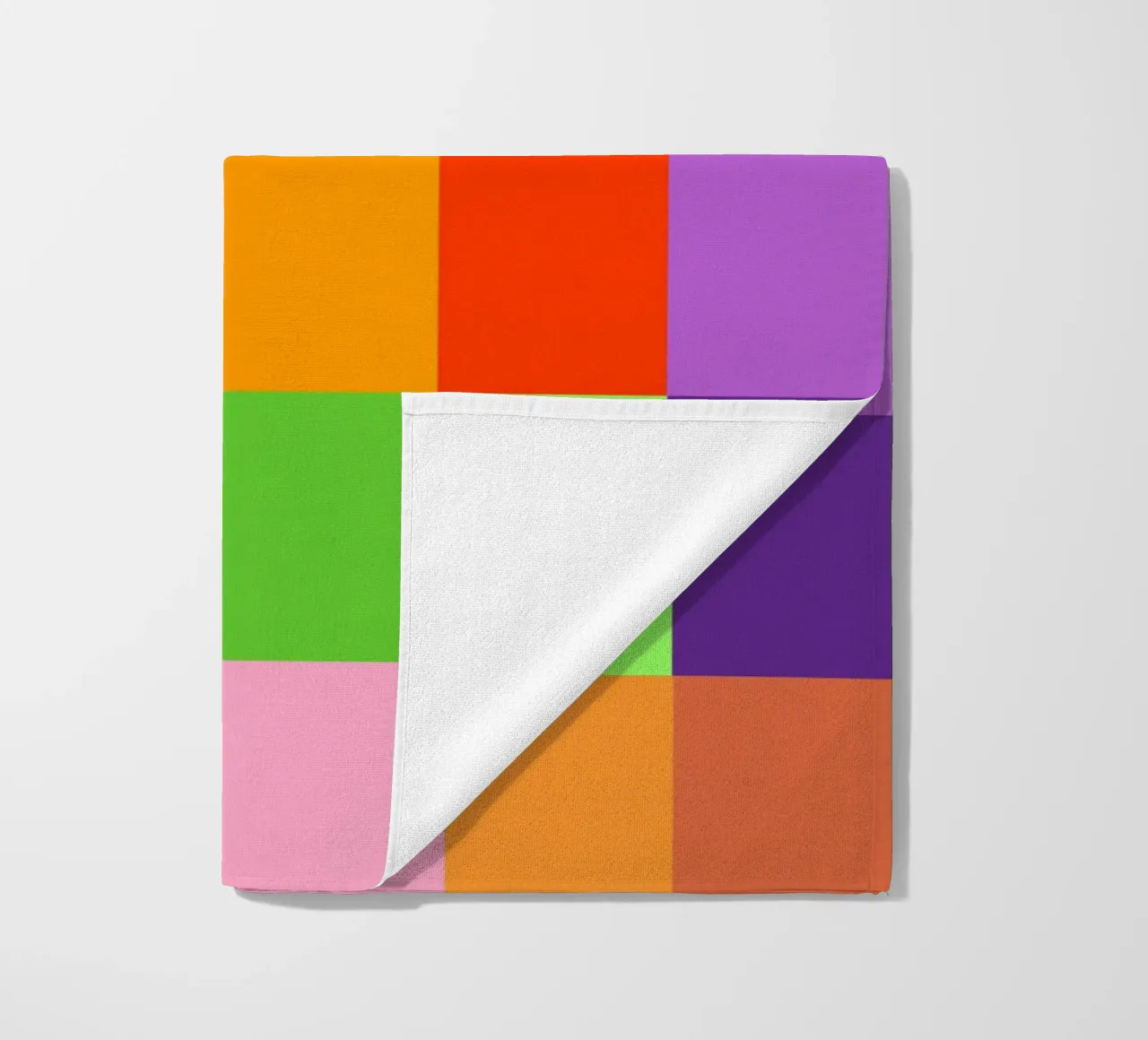 Colorful retro squares pattern serviette de plage de baobabprintstore