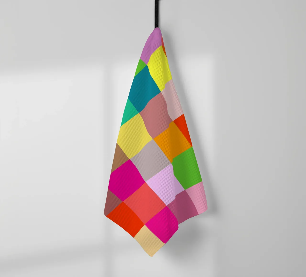 Colorful retro squares pattern torchon de baobabprintstore