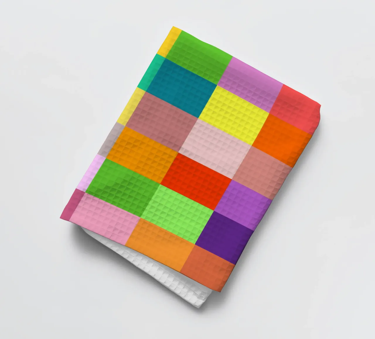 Colorful retro squares pattern torchon de baobabprintstore