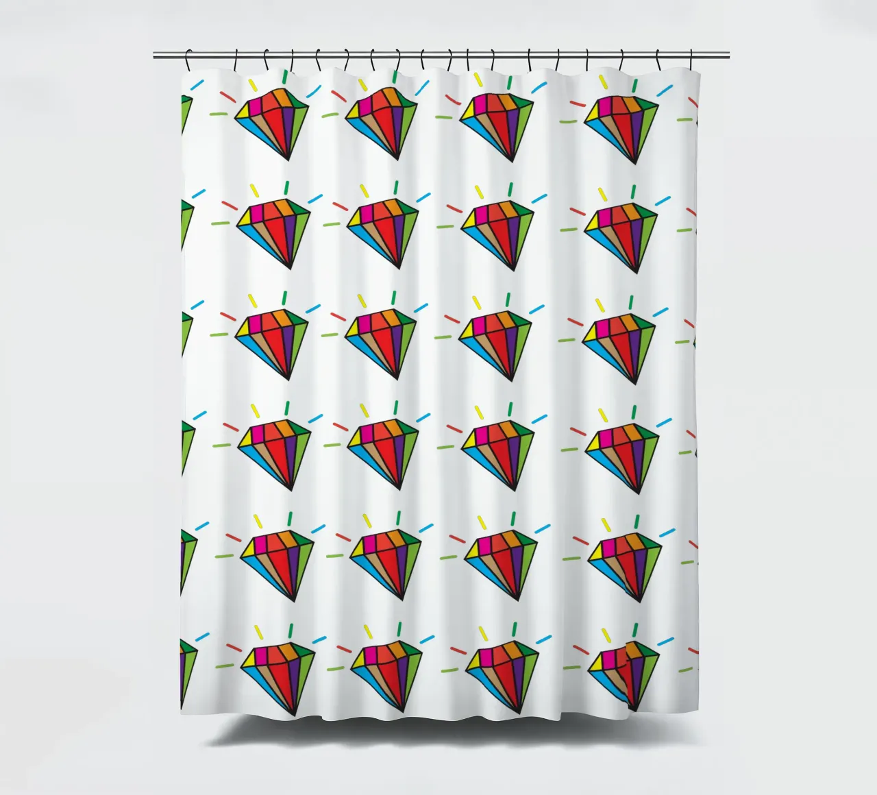 Colorful diamonds pattern tenda da doccia da baobabprintstore