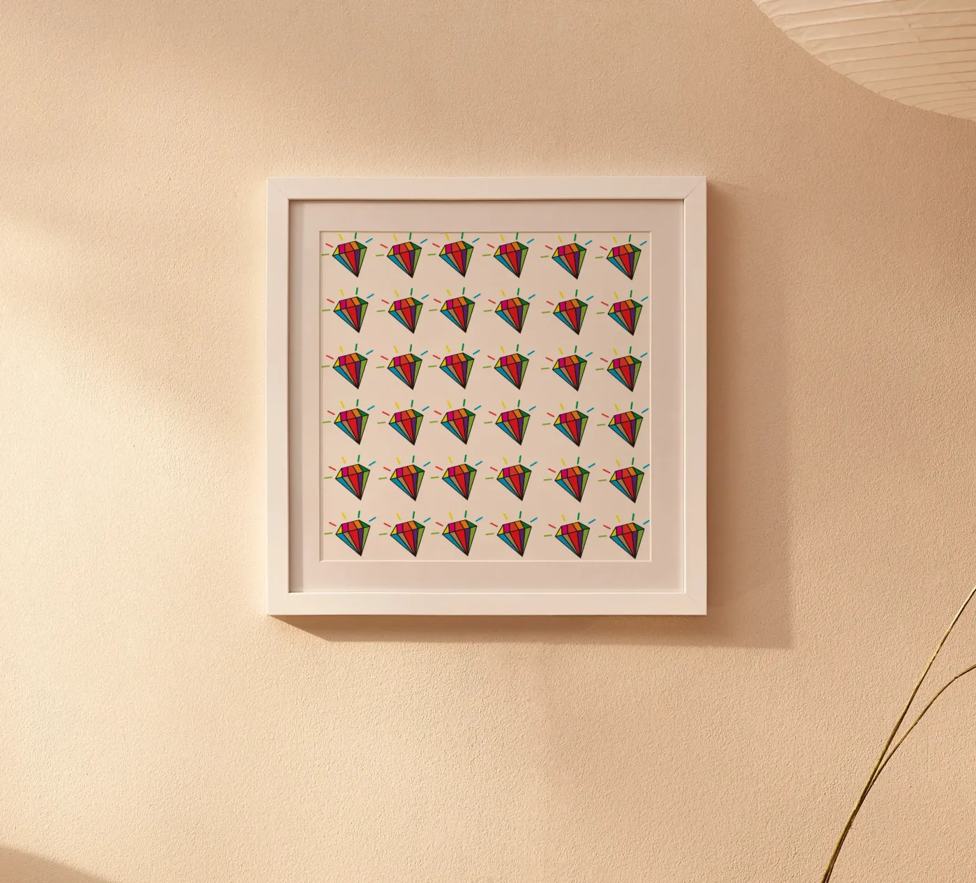 Colorful diamonds pattern poster da baobabprintstore