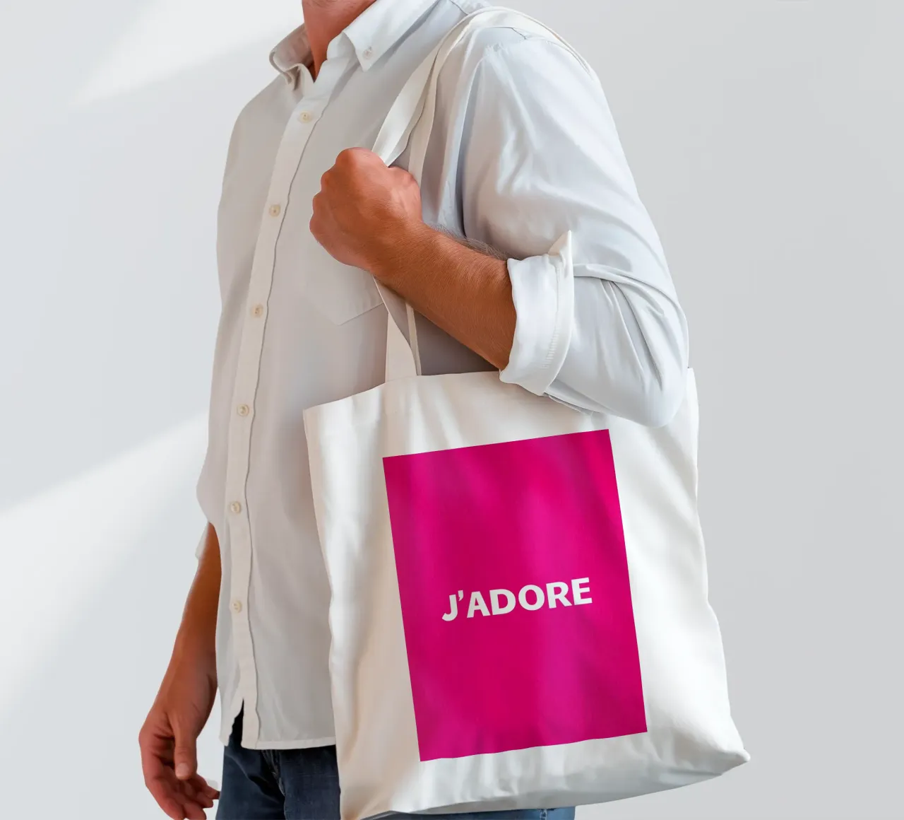 Amo in rosa borsa in juta da Carinaprint