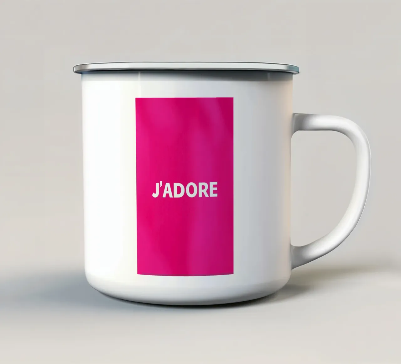 Amo in rosa tazza in smalto da Carinaprint