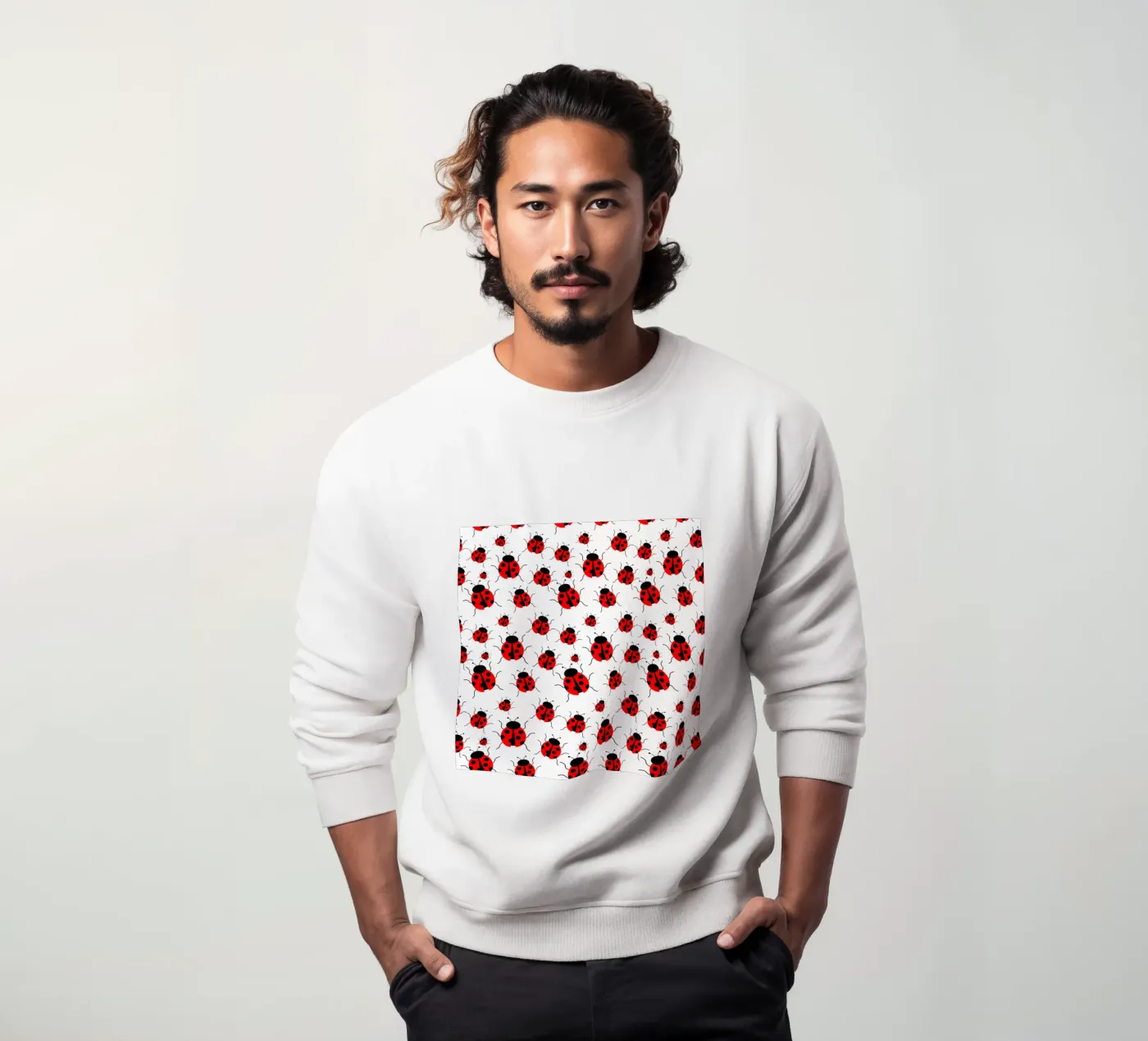 Ladybugs pattern sweatshirt van baobabprintstore