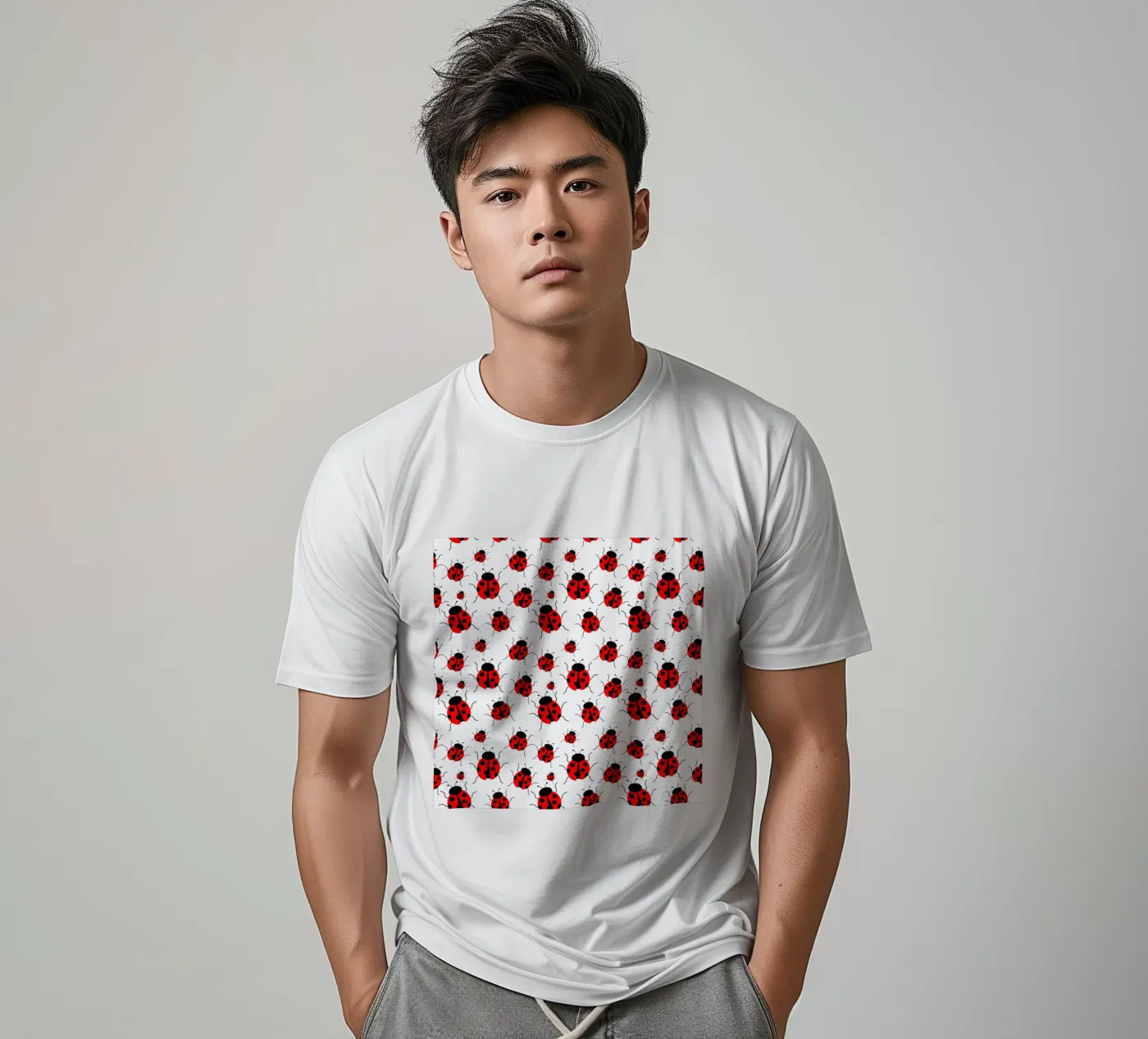 Ladybugs pattern t-shirt da baobabprintstore